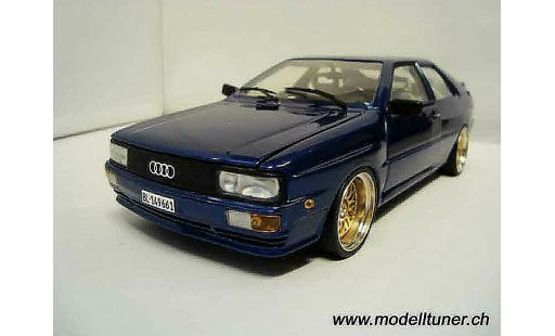 Audi Quattro coupe 1/18 Sun Star blau jantes bbs bords larges modellautos