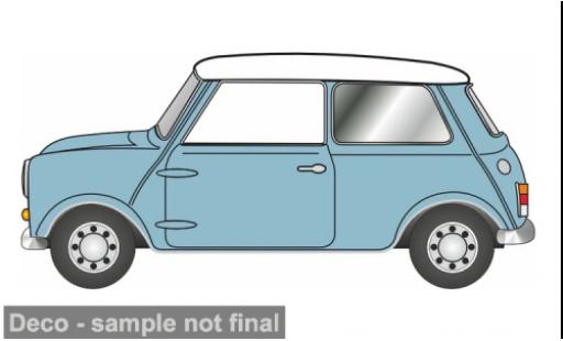 Austin Mini 1/76 Oxford blau/weiss 1:76 modellautos