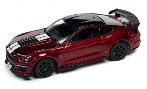 Modellautos Shelby GT 500 1/64 Auto World Ford Mustang Track Pack metallise rouge foncé/blanche 2020 Shelby GT 500 1/64 Auto World Ford Mustang Track Pack metallise rouge foncé/blanche 2020 modellautos