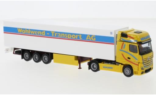 Modellautos Mercedes Actros 1/87 AWM 5 GigaSpace/Aerop. Wohlwend Remorque de boîte de réfrigération Mercedes Actros 1/87 AWM 5 GigaSpace/Aerop. Wohlwend Remorque de boîte de réfrigération modellautos