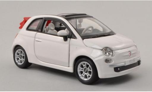 Modellautos Fiat 500 1/24 Burago C Cabriolet weiss Verdeck ouvert Fiat 500 1/24 Burago C Cabriolet weiss Verdeck ouvert modellautos