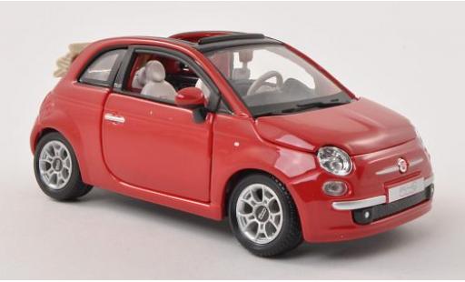 Modellautos Fiat 500 1/24 Burago C rot Verdeck ouvert Fiat 500 1/24 Burago C rot Verdeck ouvert modellautos