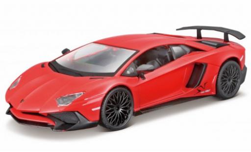 Lamborghini Aventador 1/24 Burago LP750-4 SV mettalic rot modellautos
