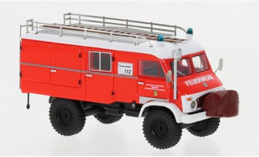 Modellautos Mercedes Unimog 1/87 BoS Models 404 S LF8 rouge clair/blanche pompiers Sibbesse 1962 Mercedes Unimog 1/87 BoS Models 404 S LF8 rouge clair/blanche pompiers Sibbesse 1962 modellautos