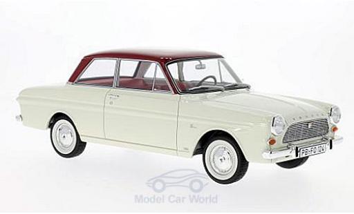 Ford Taunus 1/18 BoS Models 12M (P4) Limousine weiss/rot 1965 modellautos