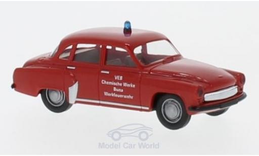Modellautos Wartburg 311 1/87 Brekina Werkfeuerwehr Buna Wartburg 311 1/87 Brekina Werkfeuerwehr Buna modellautos