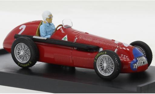 Alfa Romeo 158 1/43 Brumm metallise rouge No.2 formule 1 GP Grande-Bretagne 1950 modellautos