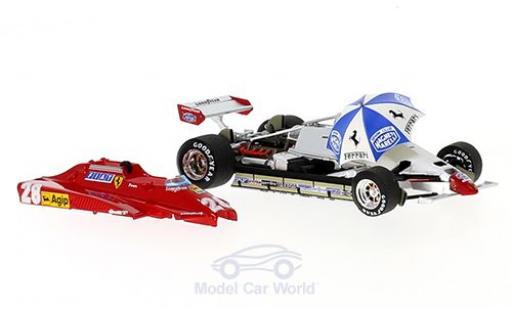 Modellautos Ferrari 126 1982 1/43 Brumm C2 Turbo No.28 Formel 1 GP San Marino 1982 mit Rennfahrer und Schirm D.Pironi Ferrari 126 1982 1/43 Brumm C2 Turbo No.28 Formel 1 GP San Marino 1982 mit Rennfahrer und Schirm D.Pironi modellautos