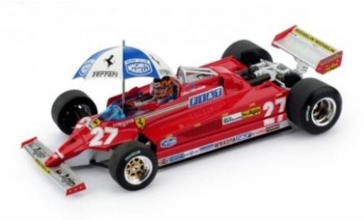 Modellautos Ferrari 126 1/43 Brumm CK turbo No.27 Scuderia Formel 1 GP Spanien 1981 mit Figur und Regenschirm G.Villeneuve Ferrari 126 1/43 Brumm CK turbo No.27 Scuderia Formel 1 GP Spanien 1981 mit Figur und Regenschirm G.Villeneuve modellautos