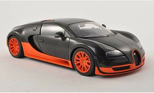 Bugatti Veyron Super Sport 1/18 Autoart 16.4 schwarz/orange 2010 modellautos