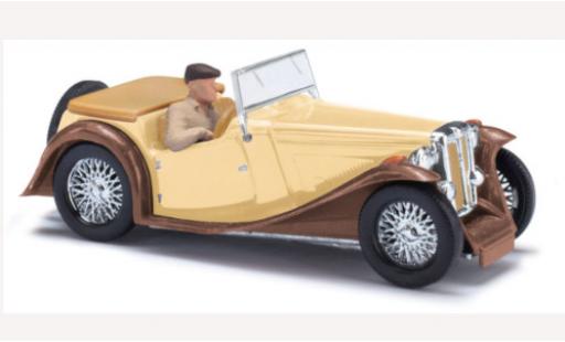 MG Midget 1/87 Busch TC beige/braun 1968 mit Figur modellautos