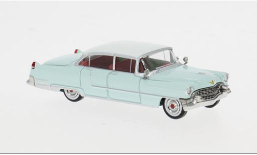 Modellautos Cadillac Fleetwood blau/weiss 1955 1/87 Brekina