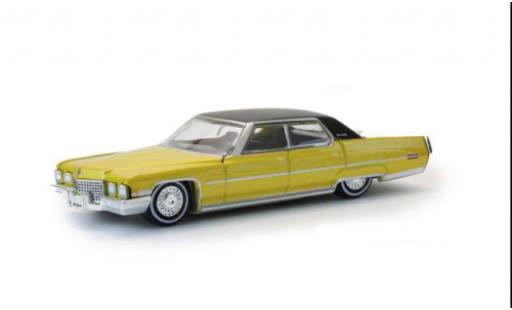 Cadillac Sedan 1/64 Greenlight DeVille gelb/schwarz 1971 1:64 modellautos