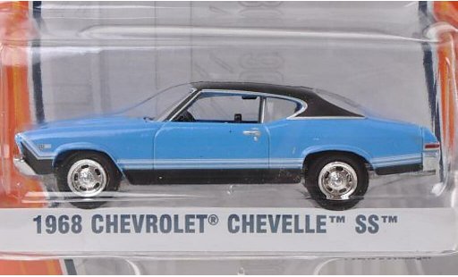 Chevrolet Chevelle SS 1/64 Greenlight blau/matt-schwarz 1968 modellautos