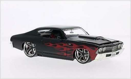 Chevrolet Chevelle tuning 1/24 Jada Toys SS schwarz/rot 1969 modellautos