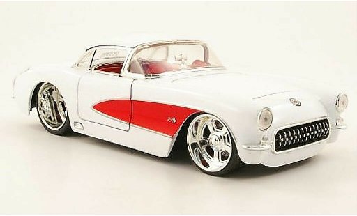 Chevrolet Corvette tuning 1/24 Jada Toys C1 (C1) weiss/rot 1957 modellautos