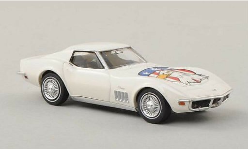 Chevrolet Corvette Coupe 1/87 Brekina C3 American Eagle weiss mit Dekor auf Motorhaube modellautos
