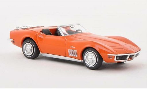 Chevrolet Corvette Convertible 1/87 Brekina C3 Cabrio orange mit Gepacktrager modellautos