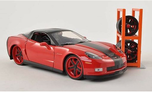 Chevrolet Corvette tuning 1/24 Jada Toys C6 rot/schwarz 2006 modellautos