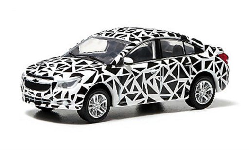 Chevrolet Cruze Sedan 1/64 Greenlight weiss/schwarz 2013 modellautos