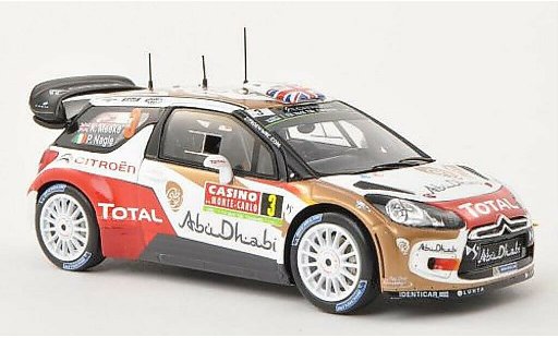 DS Automobiles DS3 WRC 1/43 Spark No.3 Total Abu Dhabi WRT Rally Monte Carlo 2014 /P.Nagle modellautos