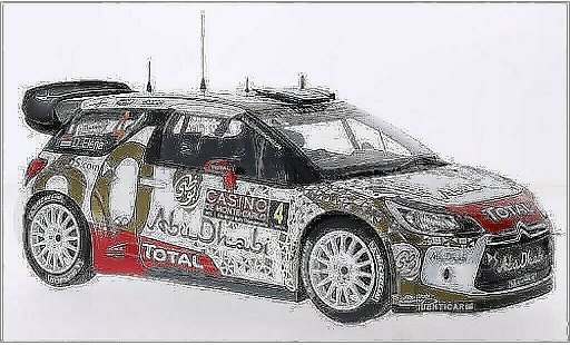 DS Automobiles DS3 WRC 1/18 Norev No.4 Abu Dhabi Rallye Monte-Carlo 2015 /D.Elena modellautos