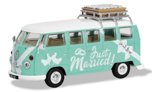 Modellautos Volkswagen T1 1/43 Corgi Camper türkis/Dekor RHD Just Married Volkswagen T1 1/43 Corgi Camper türkis/Dekor RHD Just Married modellautos