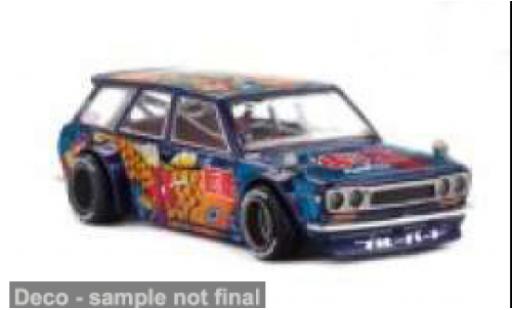 Datsun 510 1/64 Mini GT Wagon KOI V1 blau/Dekor 1969 1:64 modellautos