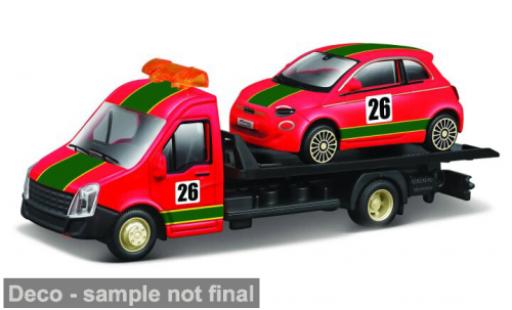 Fiat 500 1/43 Burago e rot/Dekor #26 1:43 Bburago modellautos