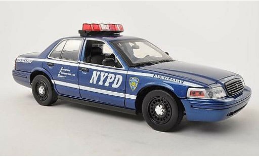 Ford Crown Police Interceptor 1/18 Greenlight Victoria NYPD Auxiliary Polizei (USA) 2001 modellautos