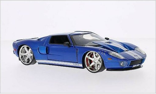Ford GT Berlinetta 1/24 Jada Toys mettalic blau/weiss Furious 7 2005 modellautos