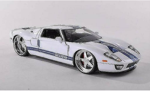 Ford GT Berlinetta 1/24 Jada Toys weiss mit blaun Streifen 2005 modellautos