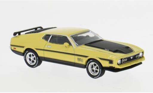 Ford Mustang 1/64 Mini GT Mach 1 gelb/schwarz 1971 1:64 modellautos