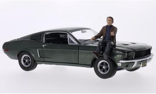 Modellautos Ford Mustang 1/18 Greenlight GT mettalic grün Bullitt 1968 avec Steve McQueen figurine Ford Mustang 1/18 Greenlight GT mettalic grün Bullitt 1968 avec Steve McQueen figurine modellautos