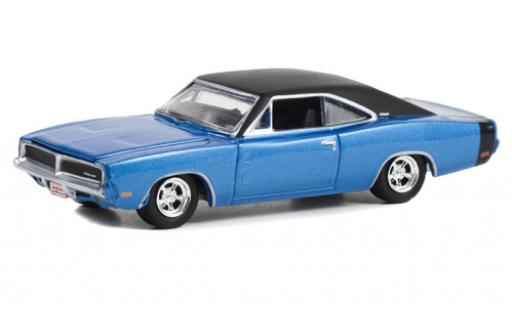 Modellautos Dodge Charger 1/64 Greenlight metallise blau/schwarz 1969 Dodge Charger 1/64 Greenlight metallise blau/schwarz 1969 modellautos