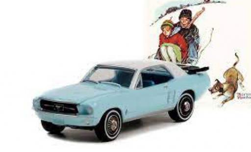 Modellautos Ford Mustang 1/64 Greenlight blau/weiss Norman Rockwell 1967 Ford Mustang 1/64 Greenlight blau/weiss Norman Rockwell 1967 modellautos