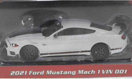 Modellautos Ford Mustang 1/64 Greenlight Mach 1 blanche/noire 2021 Ford Mustang 1/64 Greenlight Mach 1 blanche/noire 2021 modellautos