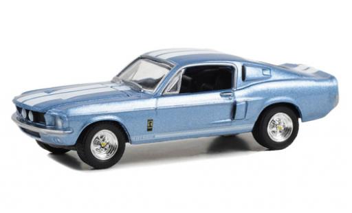 Modellautos Shelby GT 500 1/64 Greenlight Ford Mustang metallise bleu clair/blanche 1967 Shelby GT 500 1/64 Greenlight Ford Mustang metallise bleu clair/blanche 1967 modellautos