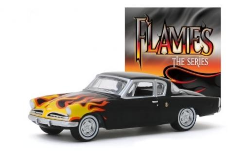 Modellautos Studebaker Champion 1/64 Greenlight tuning noire/Décorer Flames - The Series 1954 Studebaker Champion 1/64 Greenlight tuning noire/Décorer Flames - The Series 1954 modellautos