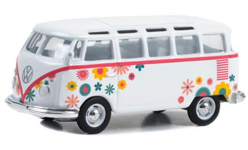 Modellautos Volkswagen T1 1/64 Greenlight Samba bus blanche/Décorer 1964 Volkswagen T1 1/64 Greenlight Samba bus blanche/Décorer 1964 modellautos