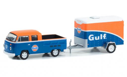 Modellautos Volkswagen T2 1/64 Greenlight cabine double Gulf 1975 Volkswagen T2 1/64 Greenlight cabine double Gulf 1975 modellautos