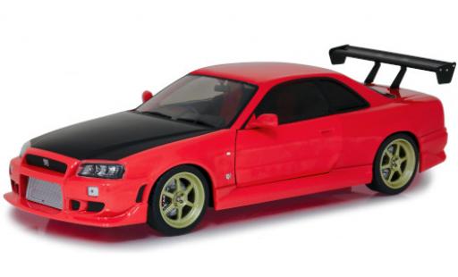 Modellautos Nissan Skyline 1/18 Greenlight GT-R (R34) Tuning rot/carbon RHD 1999 mit LED-Beleuchtung am Unterboden (Batterien nicht enthalten) Nissan Skyline 1/18 Greenlight GT-R (R34) Tuning rot/carbon RHD 1999 mit LED-Beleuchtung am Unterboden (Batterien nicht enthalten) modellautos
