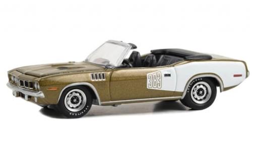 Modellautos Plymouth Cuda 1/64 Greenlight Cabriolet metallise beige/weiss 1971 1:64 Plymouth Cuda 1/64 Greenlight Cabriolet metallise beige/weiss 1971 1:64 modellautos