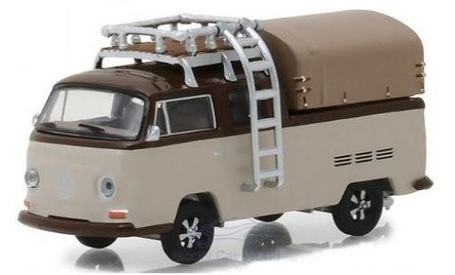 Modellautos Volkswagen T2 B 1/64 Greenlight Double Cab Pick Up braun/braun 1969 mit Dachgepäckträger Volkswagen T2 B 1/64 Greenlight Double Cab Pick Up braun/braun 1969 mit Dachgepäckträger modellautos