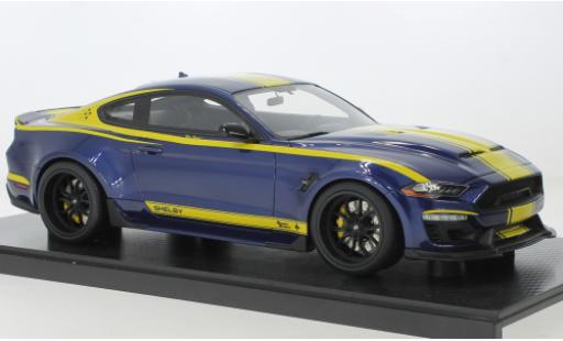 Modellautos Ford Mustang 1/18 GT Spirit Shelby Super Snake bleu foncé/jaune Blue Hornet 2021 Ford Mustang 1/18 GT Spirit Shelby Super Snake bleu foncé/jaune Blue Hornet 2021 modellautos
