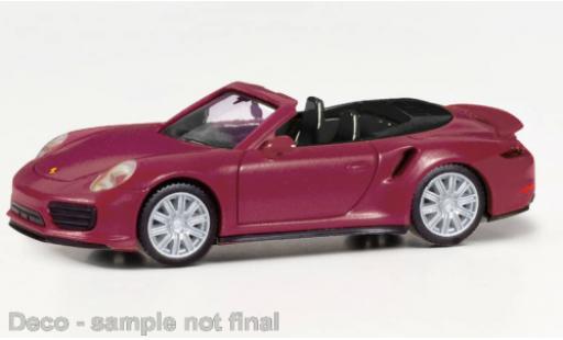 Modellautos Porsche 911 1/87 Herpa Turbo cabriolet metallise rouge foncé Porsche 911 1/87 Herpa Turbo cabriolet metallise rouge foncé modellautos