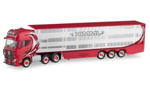 Mercedes Actros 1/87 Herpa 6x2 Gigaspace Himml Viehtransporter-tracteur modellautos