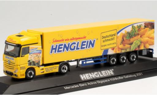 Mercedes Actros 1/87 Herpa Bigspace Henglein 2018 Kühlkoffer-Sattelzug modellautos