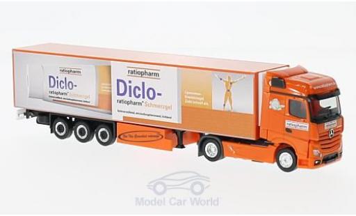 Mercedes Actros 1/87 Herpa Bigspace Ratiopharm Kühlkoffer-SZ modellautos