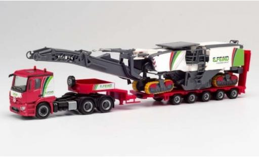 Mercedes Actros 1/87 Herpa Enrico Feind Frästechnik Tiefladesattelzug avec Wirtgen Asphaltfräse modellautos